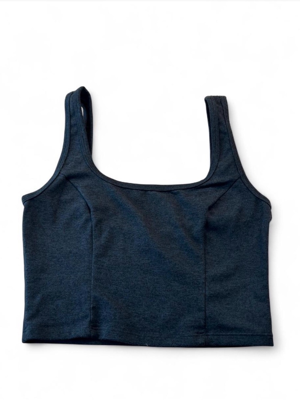 Classic Square Neck Crop Tank - Deep Navy